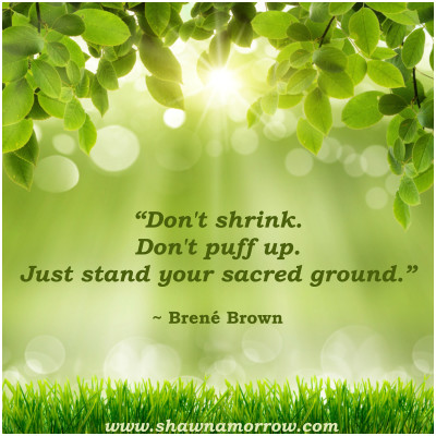 Brene Brown, don't shrink, don't puff up